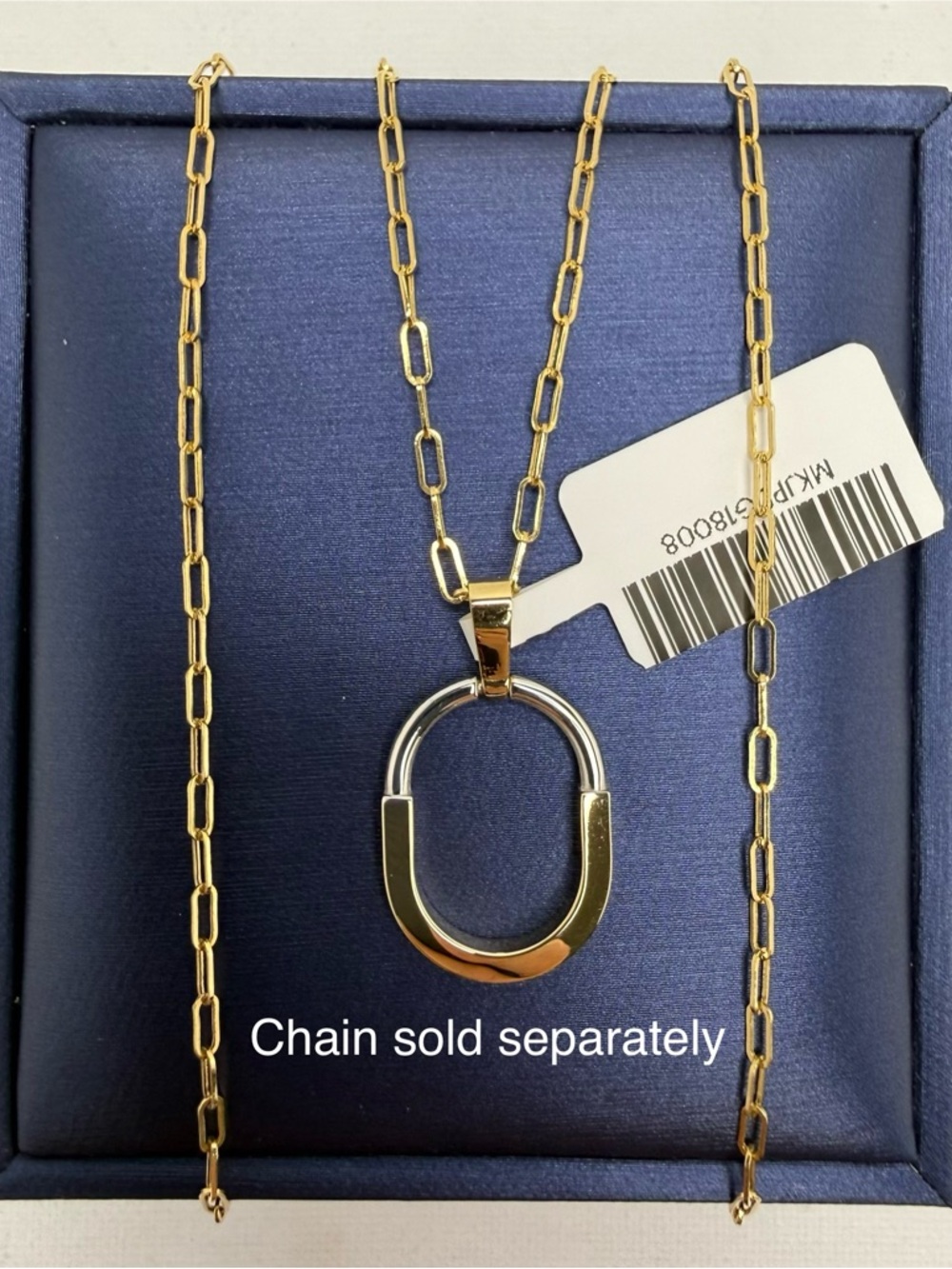 18K Two-Tone Japan Gold Oval Pendant